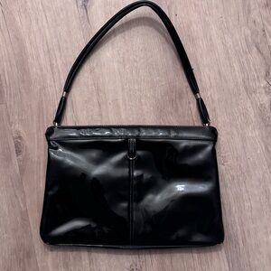 Black Patent Shoulder Bag - Unbranded